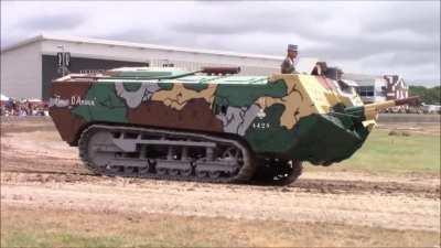 French Saint-Chamond Tank trudging along