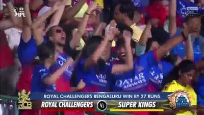 Here's the full clip of RCB's celebration. RCB didn't even celebrate for 1.30 seconds. But I was told that csk was waiting for RCB since 15-20mintues.. Dhoni couldn't even wait for a minute and 30 seconds... he thinks he is god