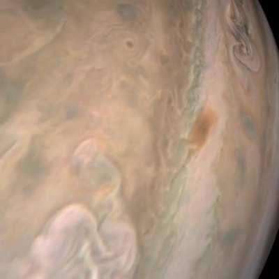 Latest NASA Juno spacecraft flyby of Jupiter