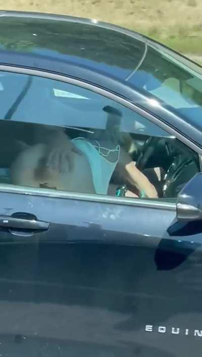 Getting head while driving