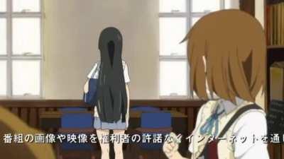 Mio says a no no word but realizes her mistake and undoes it