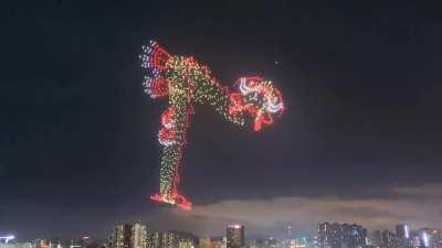 Drone show at the Dragon Boat Festival in Shenzhen, China