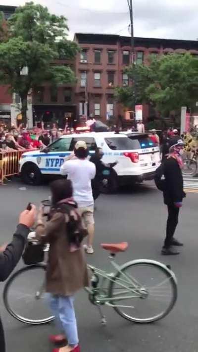 NYPD rams truck into protesters