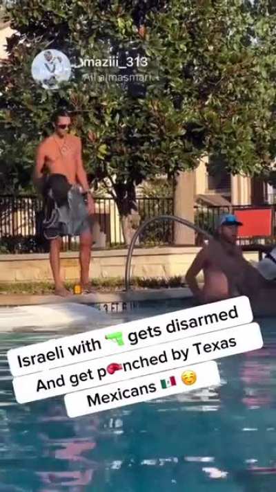 Idiot brings gun to a pool