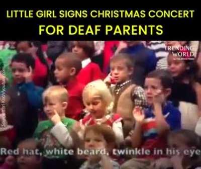 Girl Signs Christmas Concert For Deaf Parents