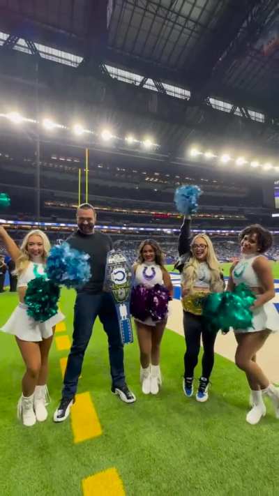 With Colts cheerleaders and Drew Mclntyre at the Colts game 9-30-24