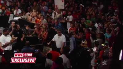 John Cena and Sting congratulating a 7-Year old Girl on beating cancer after Raw went off air.