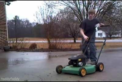 Lawn mower sounds like seth rogans laugh.