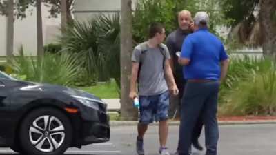 Prankster spray paints car at dealership and faces instant consequences.