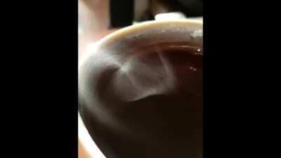 Steam vortex from coffee