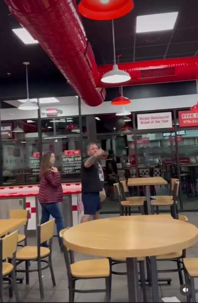 Man calls five guys worker slurs 