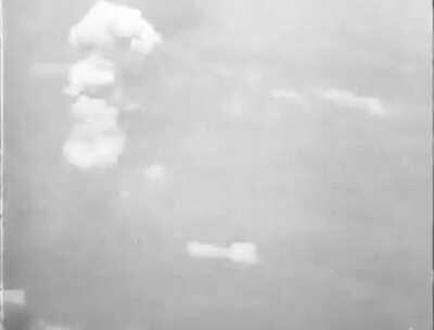 The atomic bombing of Hiroshima, Japan on August 6, 1945, seen from “Enola Gay”.