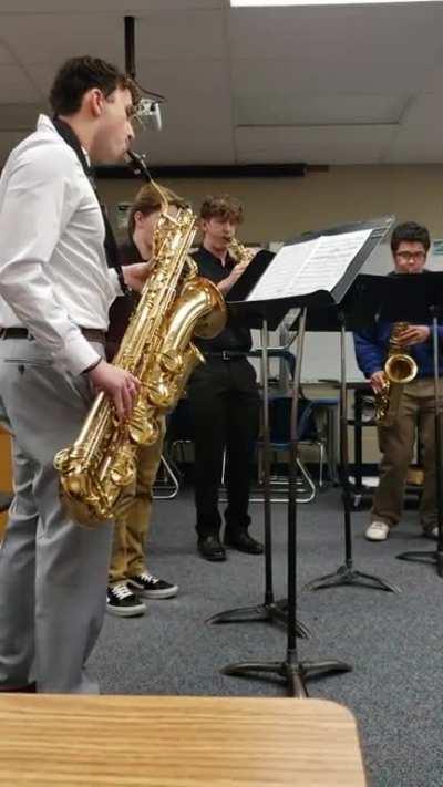 Saxophone Quartet Preforming &quot;Clair De Lune&quot;