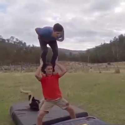 What could go wrong doing an epic gymnastics trick