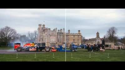 8-Man Scrum against a F1 Race Car!