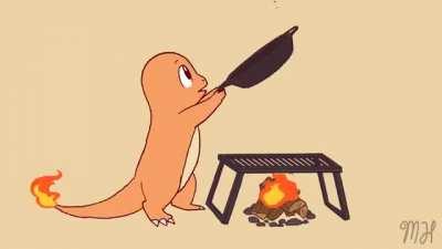 Charizard makes pancakes