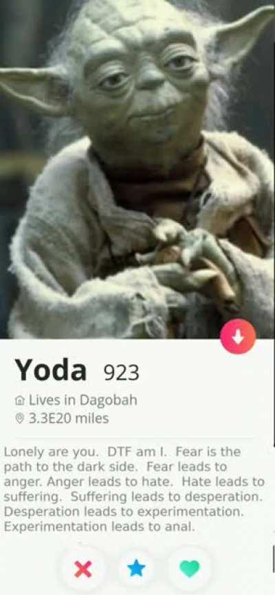 Yoda's Tinder I have found (made by me)