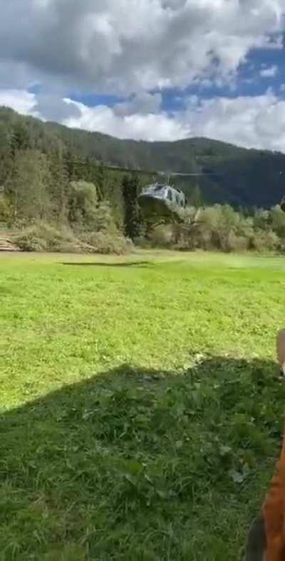 To watch the chopper land