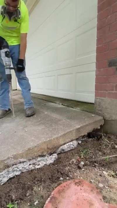 Raising Concrete Driveway With Dense Polyurethane Foam