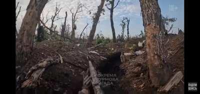 Ukrainian assault on russian trench.  