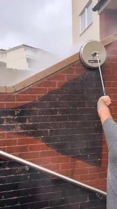 Steam cleaning brickwork…