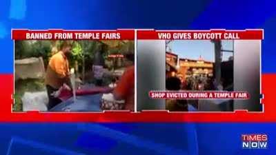 Shops of Muslim vendors evicted at Dakshini-Kannada temple fair after a call by VHP to ban non-Hindu traders.