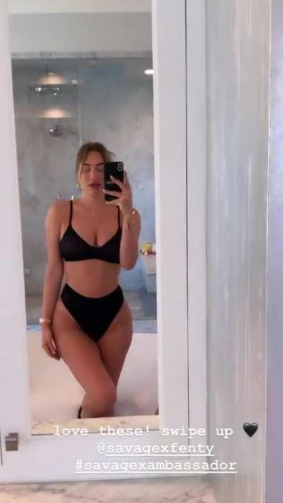 in black lingerie