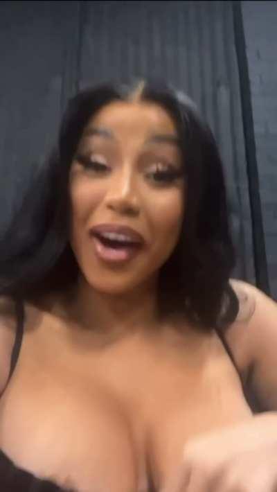 Cardi B (Almost) Nip Slip