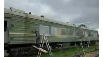 Filming of a train scene