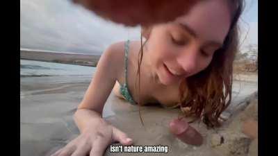 Cum at the beach