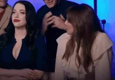 Liz Olsen admiring Kat Dennings