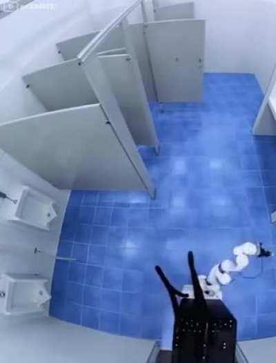 Fully automatic toilet cleaning robot.