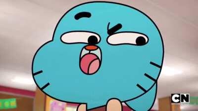 Gumball tells Carmin a story