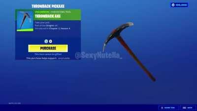 The Throwback Pickaxe Itemshop Preview. Via SexyNutella