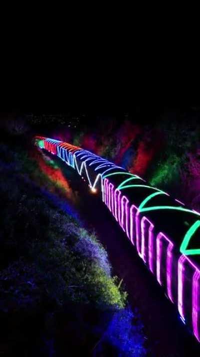 Christmas train of lights