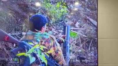 Tatmadaw Soldier's (Myanmar Junta) Failure to fire Mortar Caught on Chinese Border CCTV (November 20, 2023)