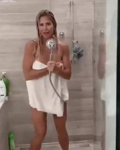 Torrie having shower 