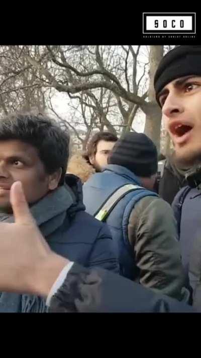 UK A Muslim Jihadi says to an Indian Christian &quot;Any Christian, any Jew, I hate you all for the sake of Allah. If we were at war I would chop your head off.&quot; This Happened in Speaker's Corner, Hyde Park. England.