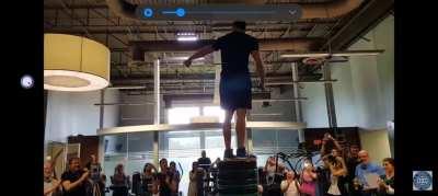 This guy broke a Guinness World Record for the highest standing jump ever back in 2015