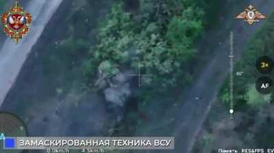 Russian operator takes down a ukrainan vehicle and two ukrainan troops 