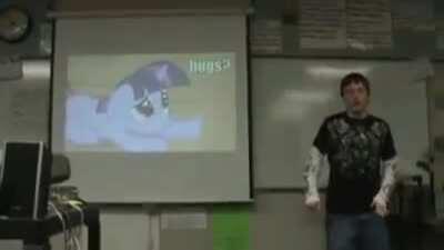 Brony high school kid doing a presentation on MLP for his class