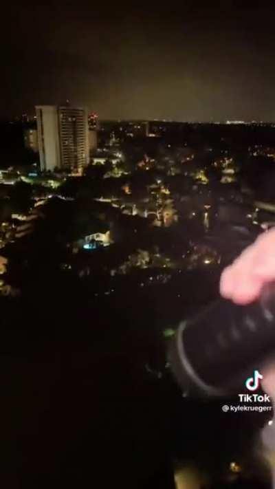 World’s brightest flashlight shined from Florida’s highest hotel room.