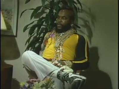 Mr. T's response after Bobbie Wygant makes fun of his shoes(1983)