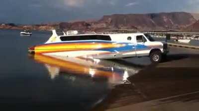 Coolest guy at the boat ramp with his boaterhome