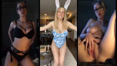 Hot bunny dancing and fingering