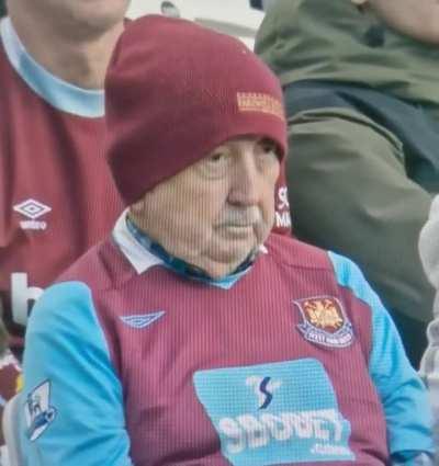 West Ham fan blinking 