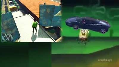 SpongeBob Plays GTA.