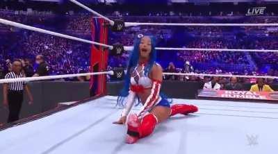 Sasha Banks splits at Royal Rumble 2022