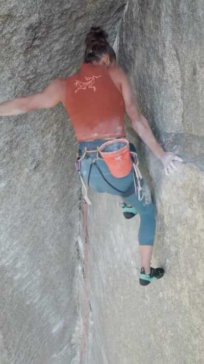 Rock Climber Amity Warme giving her 1000% effort