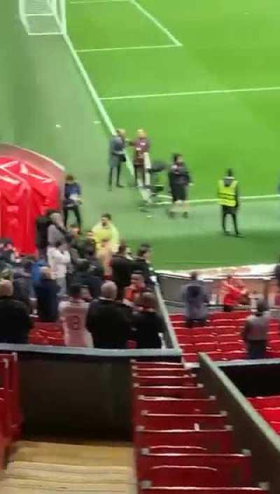 Footage from inside Old Trafford after fulltime of the home end filled with Galatasaray fans.